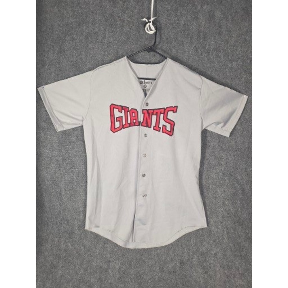 Wilson Giants Baseball Jersey Mens Medium Grey Button Up No. 29 2008 Patches‎
